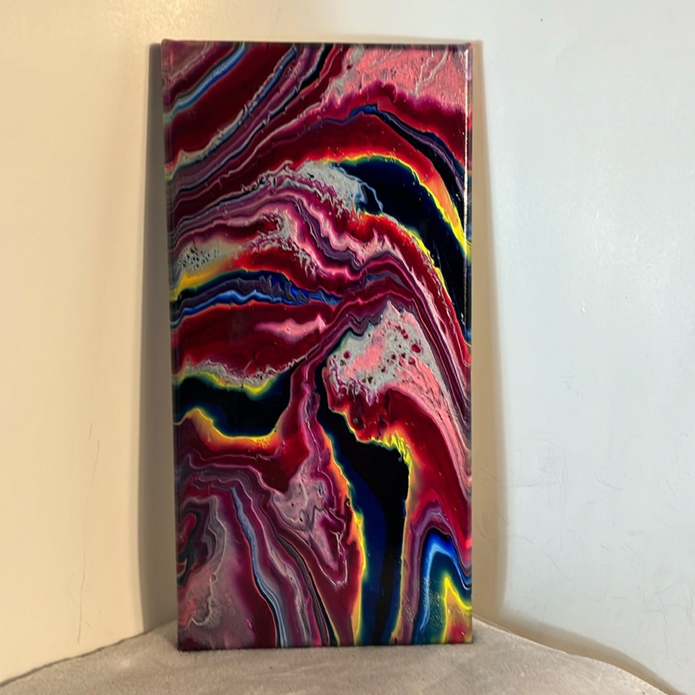 Original acrylic pour painting on canvas